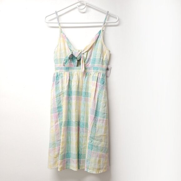 NWT Old Navy Womens Fit & Flare Tie Front Smocked Printed Mini Cami Dress - Picture 3 of 11
